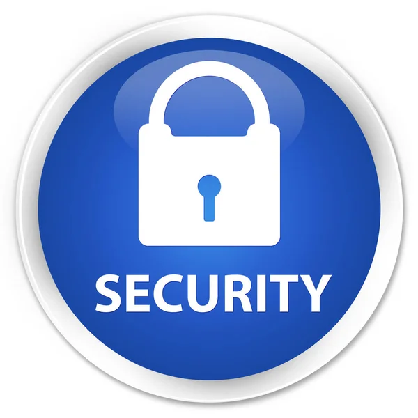 Security (padlock icon) premium blue round button