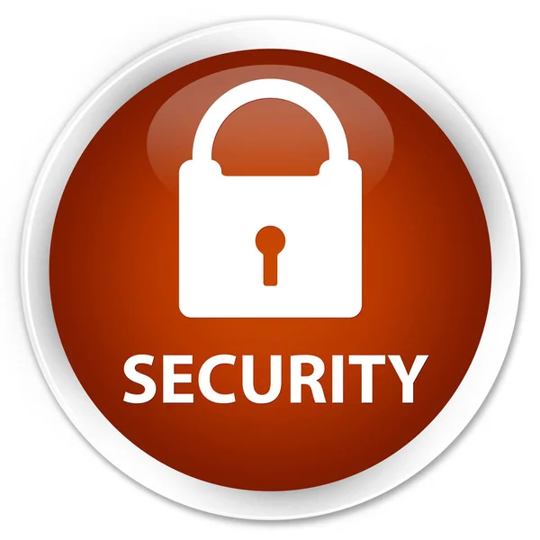 Security (padlock icon) premium brown round button — Stock Photo, Image