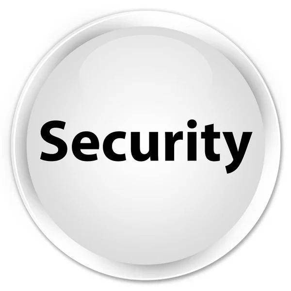 Bílá premium bezpečnostní kulaté tlačítko — Stock fotografie