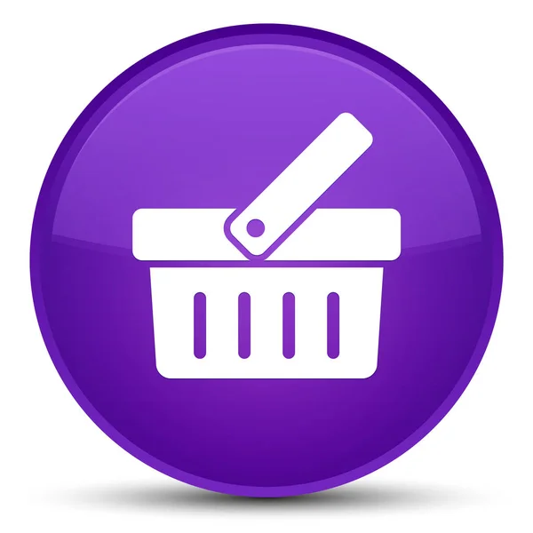 Panier icône bouton rond violet spécial — Photo