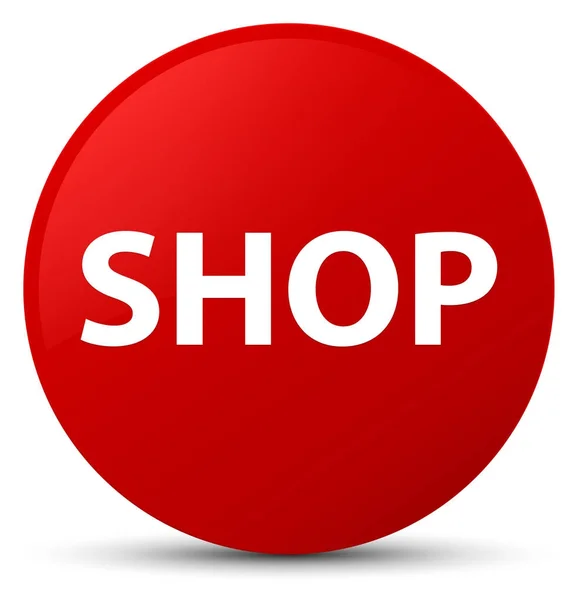 Shop roter runder Knopf — Stockfoto