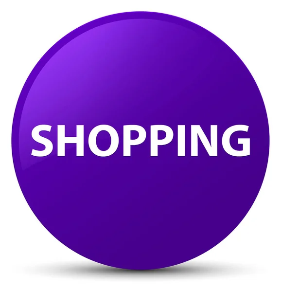 Shopping bouton rond violet — Photo