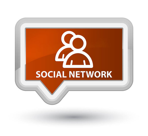 Social network (group icon) prime brown banner button