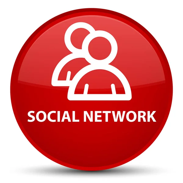 Social network (icona del gruppo) speciale pulsante rotondo rosso — Foto Stock