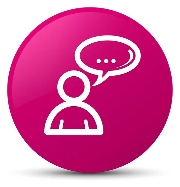 Social network icon pink round button — Stock Photo, Image
