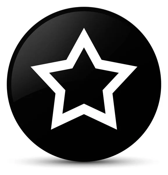 Estrella icono negro botón redondo — Foto de Stock