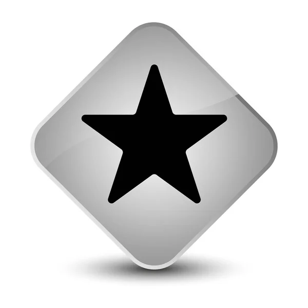 エレガントなホワイト ダイヤモンドの星アイコン ボタン — ストック写真