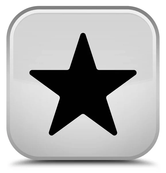 Gwiazda ikona specjalny biały przycisk kwadratowy — Zdjęcie stockowe