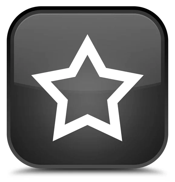 Speciální černé čtvercové tlačítko ikonu hvězdičky — Stock fotografie