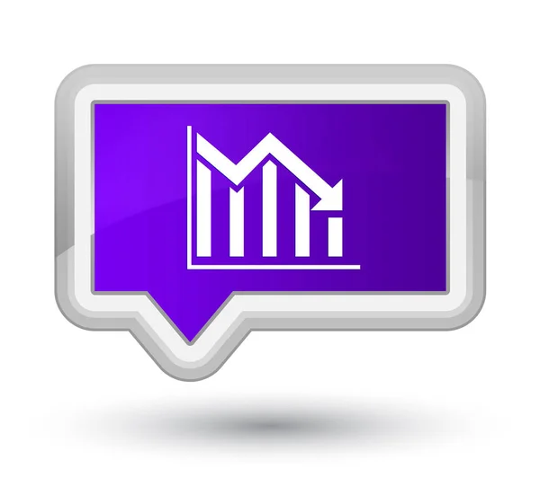 Statistieken pictogram eerste paarse banner knop ingedrukt — Stockfoto