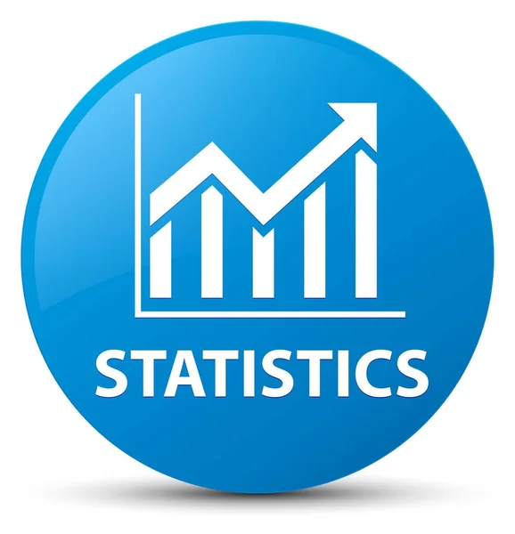 Statisztikák cián kék kerek gomb — Stock Fotó