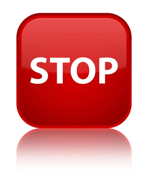 Stop special red square button — Stock Photo, Image
