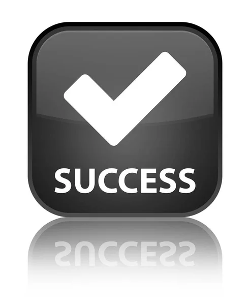 Успіх (правильна піктограма) спеціальна чорна квадратна кнопка — стокове фото