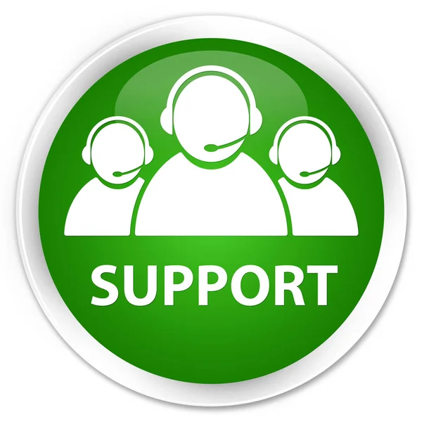 Suporte (ícone da equipe de atendimento ao cliente) botão redondo verde premium — Fotografia de Stock