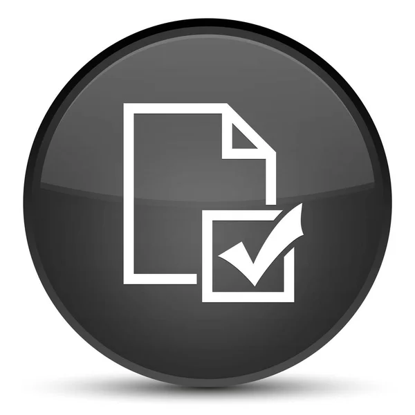 Survey icon special black round button — Stock Photo, Image