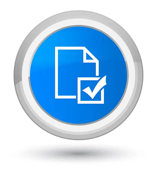 Survey icon prime cyan blue round button — Stock Photo, Image