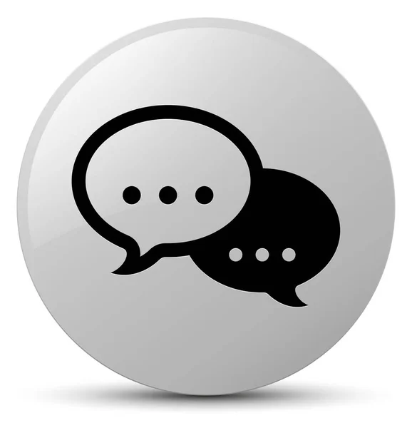 Talk Bubble Icon weißer runder Knopf — Stockfoto