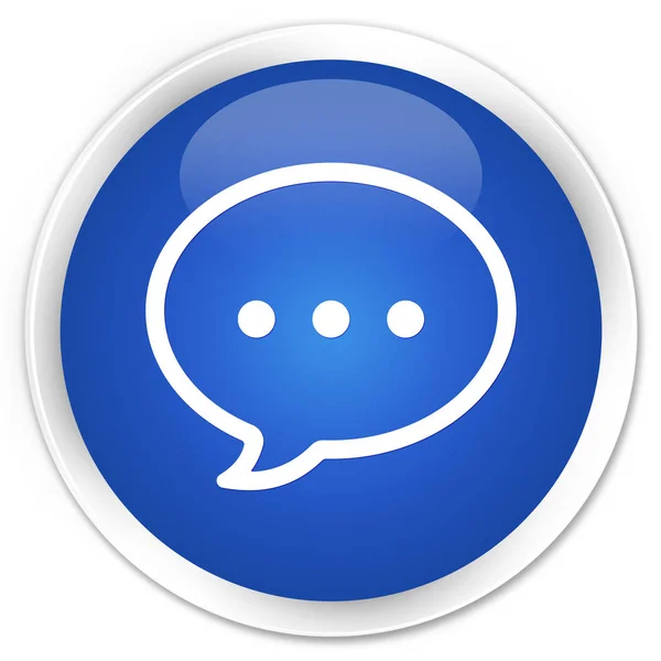 Talk bubble icon premium blue round button — Stock Photo, Image