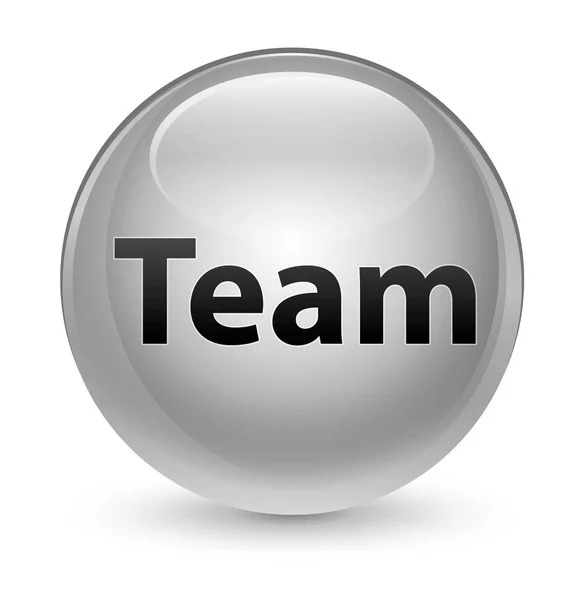 Team glassy white round button — Stock Photo, Image