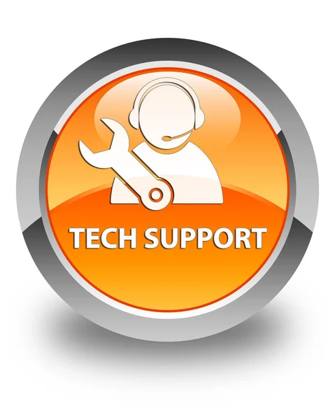 Tech support glossy orange round button