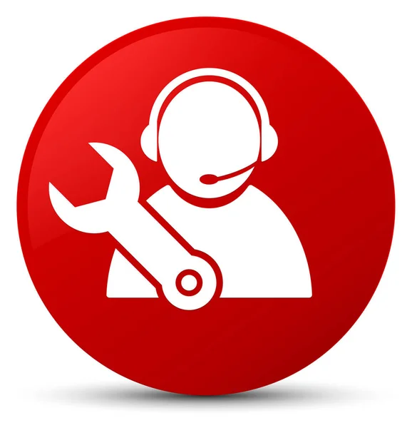 Tech support icon red round button — Stock Photo, Image