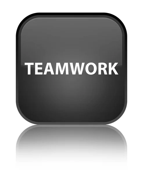 Teamwork special black square button — Stock Photo, Image