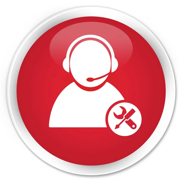 Tech support icon premium red round button