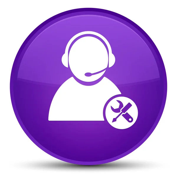 Tech support icon special purple round button — Stock Photo, Image