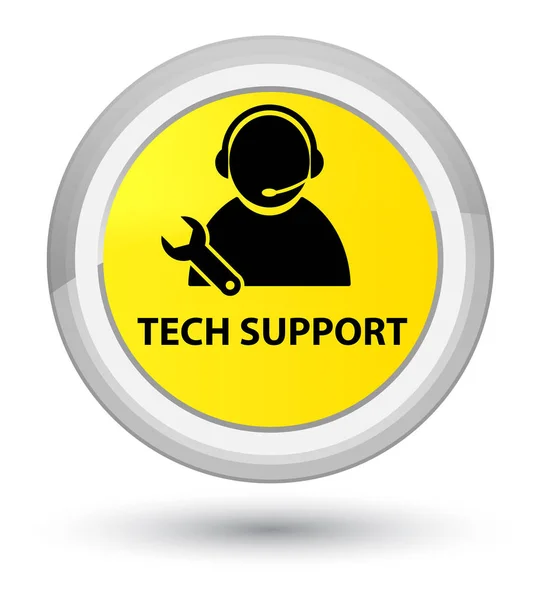 Tech-Unterstützung prime gelben runden Knopf — Stockfoto