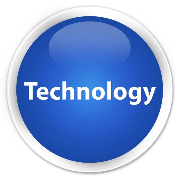 Tecnología premium botón redondo azul — Foto de Stock