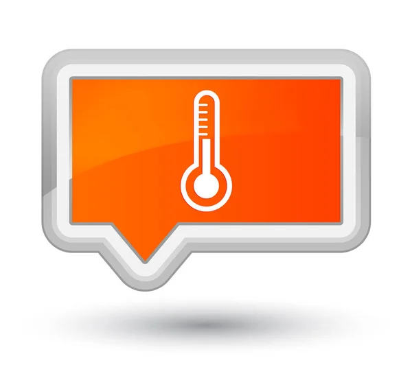 Ícone do termômetro botão de banner laranja prime — Fotografia de Stock