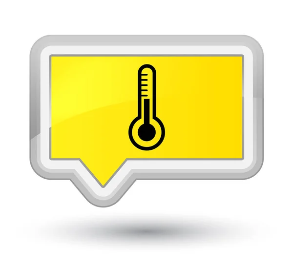 温度计图标黄金黄色横幅按钮 — 图库照片