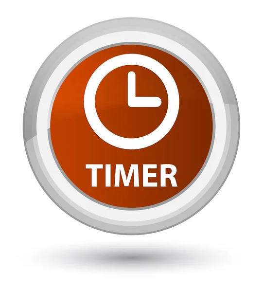 Timer Prime braune runde Taste — Stockfoto