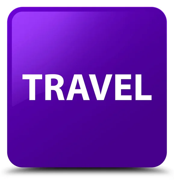 Utazási lila négyzet gomb — Stock Fotó