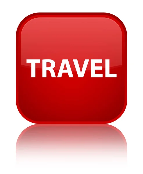 Utazási speciális piros négyzet gomb — Stock Fotó
