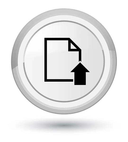 Upload document icon prime white round button — Stock Photo, Image