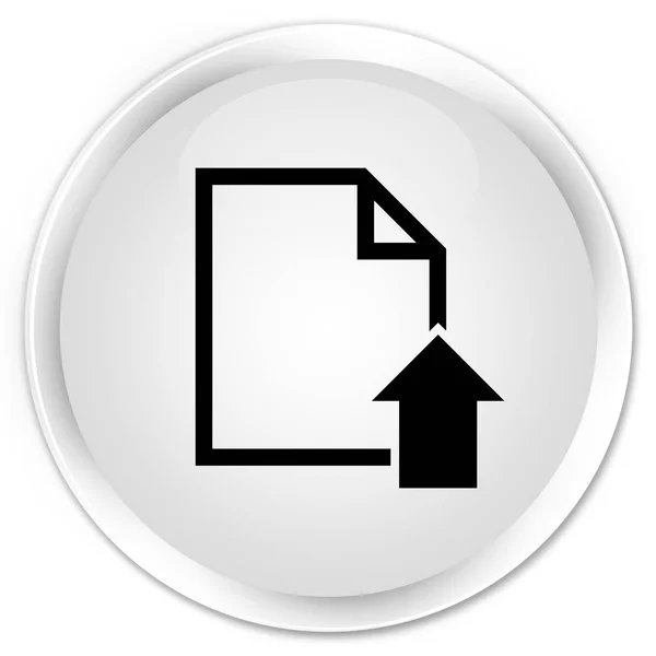 Uploaden document pictogram premium witte ronde knop — Stockfoto