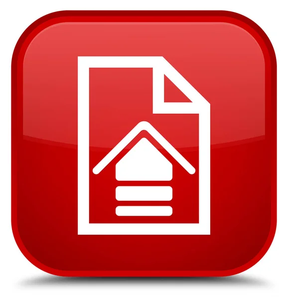 Carregar documento ícone especial botão quadrado vermelho — Fotografia de Stock