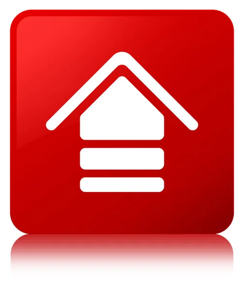 Uploaden van de knoop van het pictogram rood vierkantje — Stockfoto