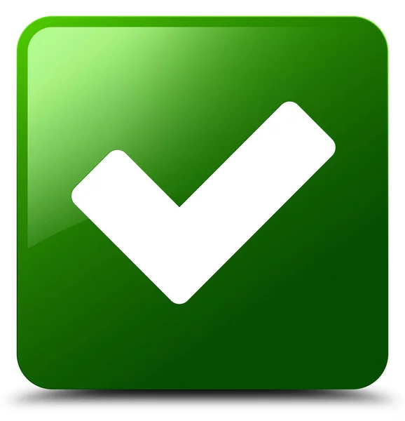 Sprawdź poprawność zielona ikona przycisku kwadrat — Zdjęcie stockowe