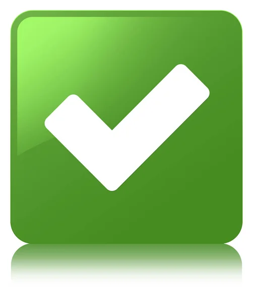 Validate icon soft green square button — Stock Photo, Image