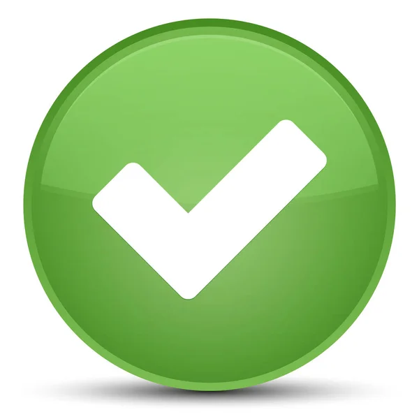 Validate icon special soft green round button — Stock Photo, Image