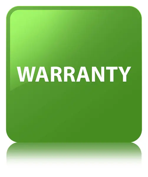 Warranty soft green square button — Stock Photo, Image