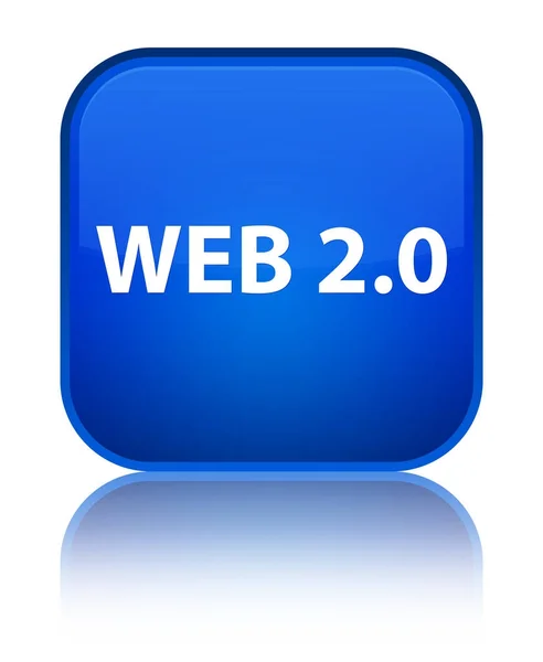 Web 2.0 özel mavi kare düğme — Stok fotoğraf