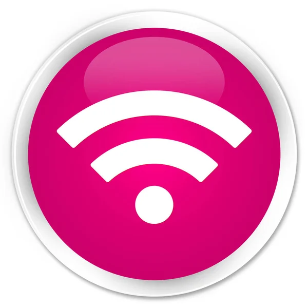 WiFi simge sigorta primi pembe yuvarlak düğmesi — Stok fotoğraf