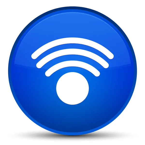 Ícone Wi-Fi botão redondo azul especial — Fotografia de Stock