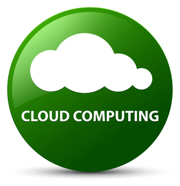 Cloud computing verde botón redondo — Foto de Stock