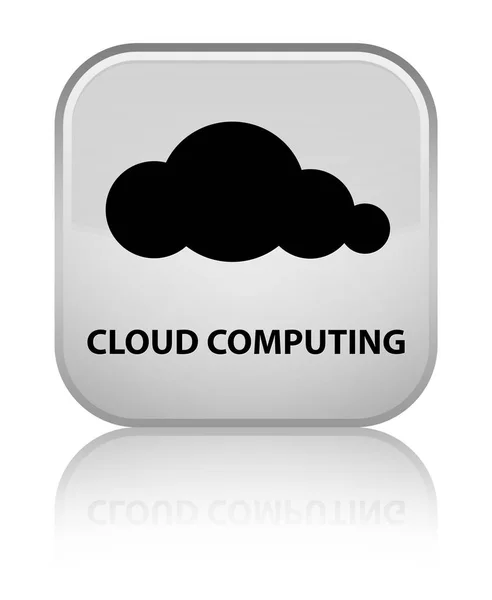 Cloud Computing spezielle weiße quadratische Taste — Stockfoto