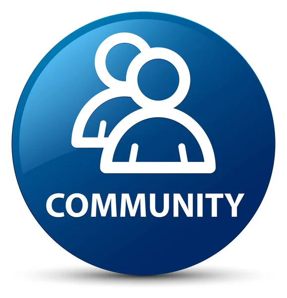 Comunidade (ícone de grupo) botão redondo azul — Fotografia de Stock
