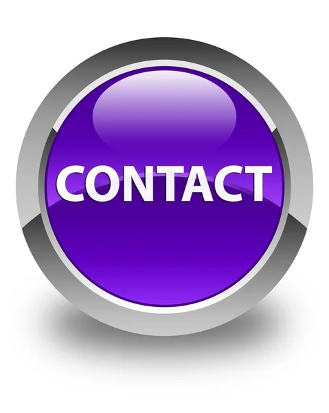 Kontaktní lesklé fialové kulaté tlačítko — Stock fotografie